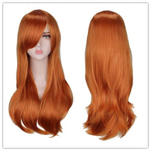 Load image into Gallery viewer, QQXCAIW Long Wavy Cosplay Wig Red Green Puprle Pink Black Blue Sliver Gray Blonde Brown 70 Cm Synthetic Hair Wigs