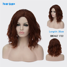 Load image into Gallery viewer, Your Style 43 colors Synthetic Short Wavy BOB Wigs Womens Brown Black  Natural Hair Wigs Female Heat Resistant Fiber