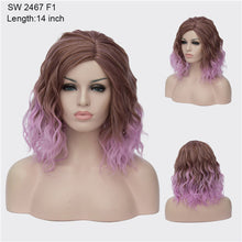 Load image into Gallery viewer, Your Style 43 colors Synthetic Short Wavy BOB Wigs Womens Brown Black  Natural Hair Wigs Female Heat Resistant Fiber
