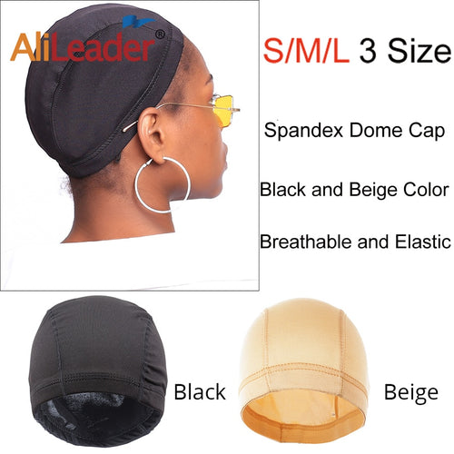Alileader Glueless Hairnet Spandex Dome Cap For Making Wigs Nylon Strech Wig Caps Glueless Elastic Cap With Band Stretchable